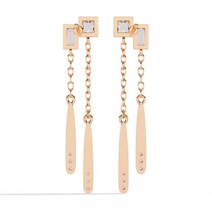 Virelle Dual Drop Diamond Earrings