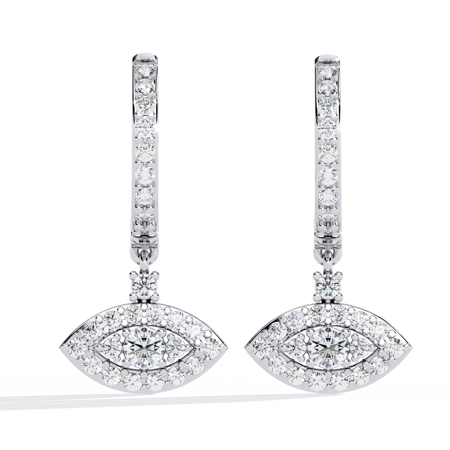 Evil Eye Halo Drop Earrings