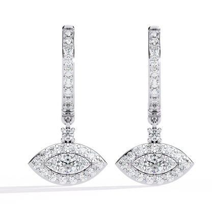 Evil Eye Halo Drop Earrings