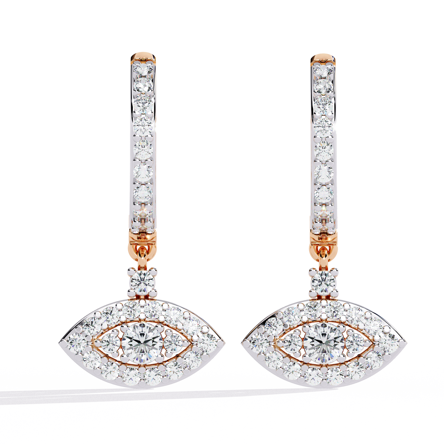 Evil Eye Halo Drop Earrings