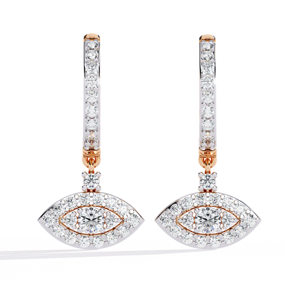 Evil Eye Halo Drop Earrings
