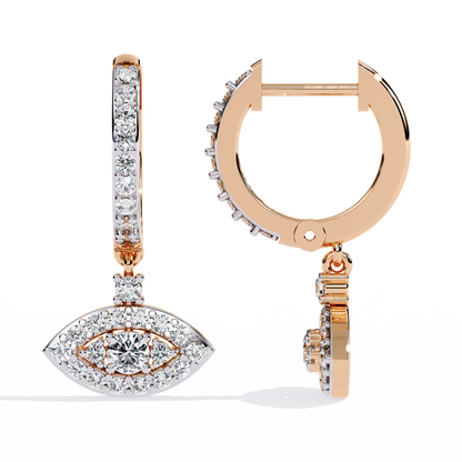 Evil Eye Halo Drop Earrings