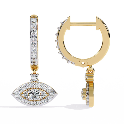 Evil Eye Halo Drop Earrings