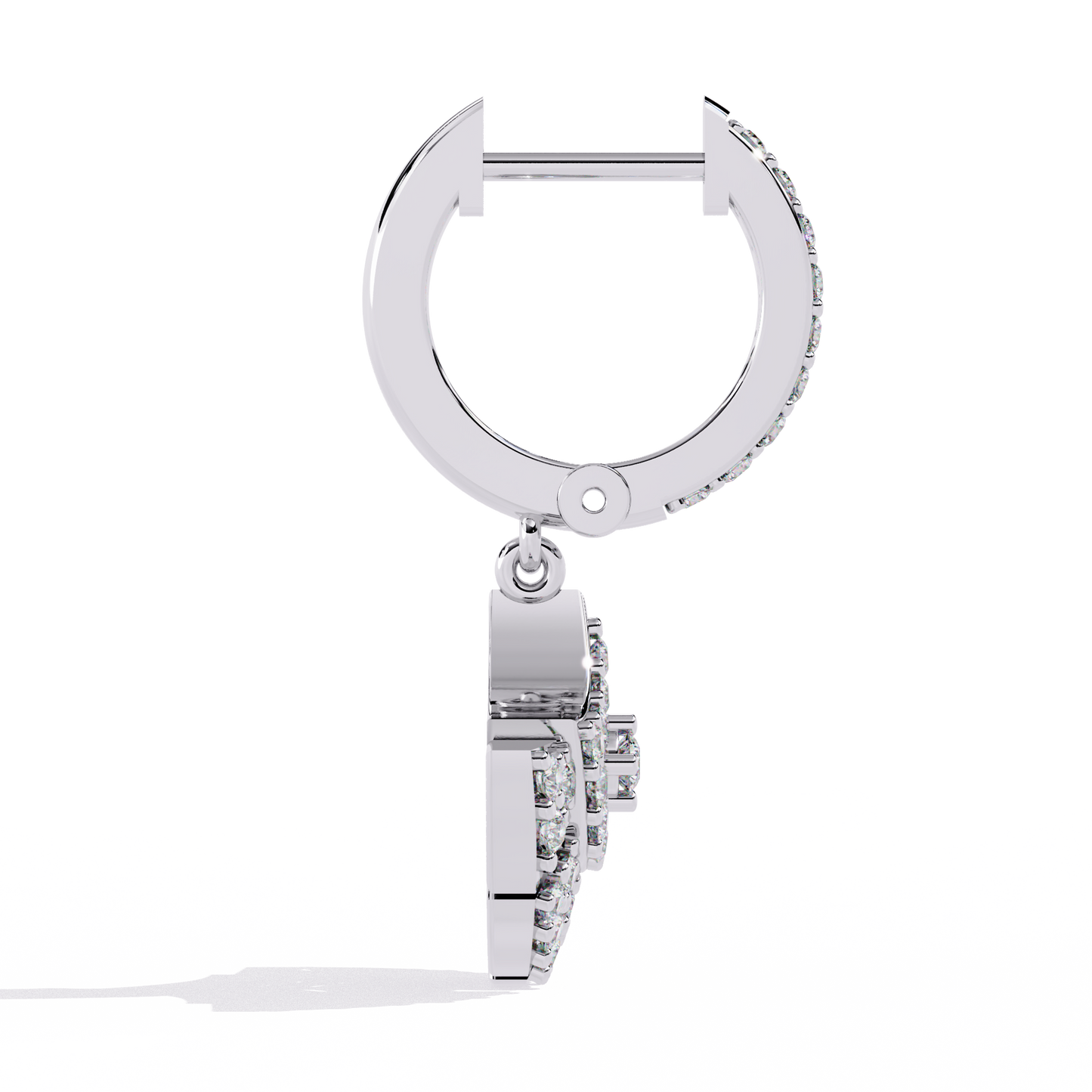 Regal Fan Diamond Hoop Earrings