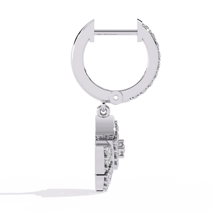 Regal Fan Diamond Hoop Earrings