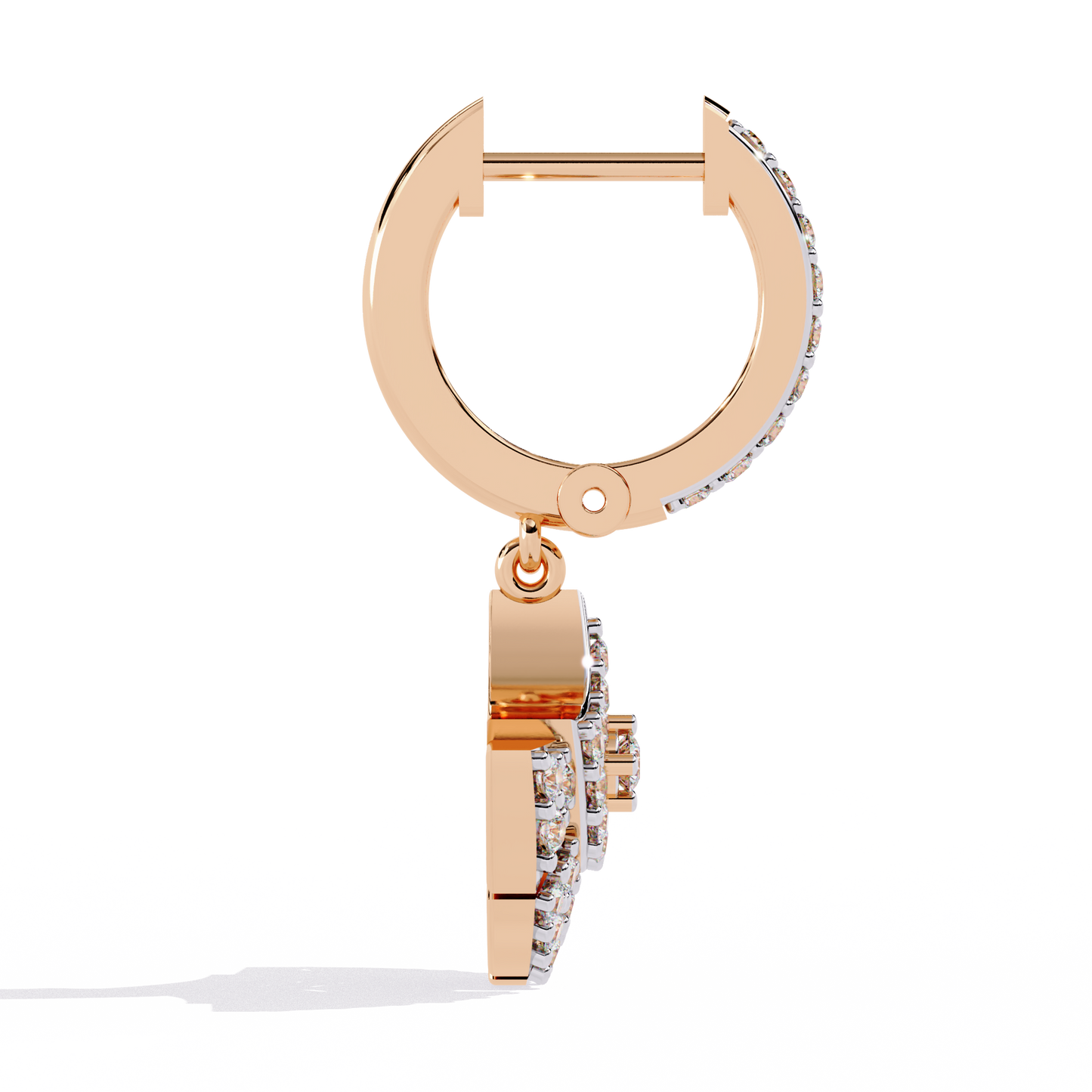 Regal Fan Diamond Hoop Earrings