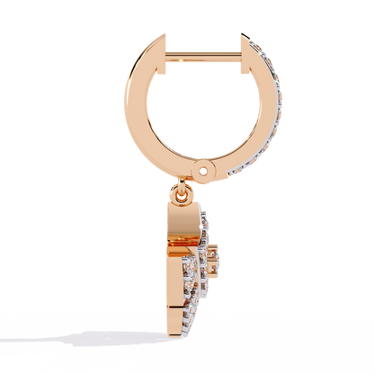 Regal Fan Diamond Hoop Earrings