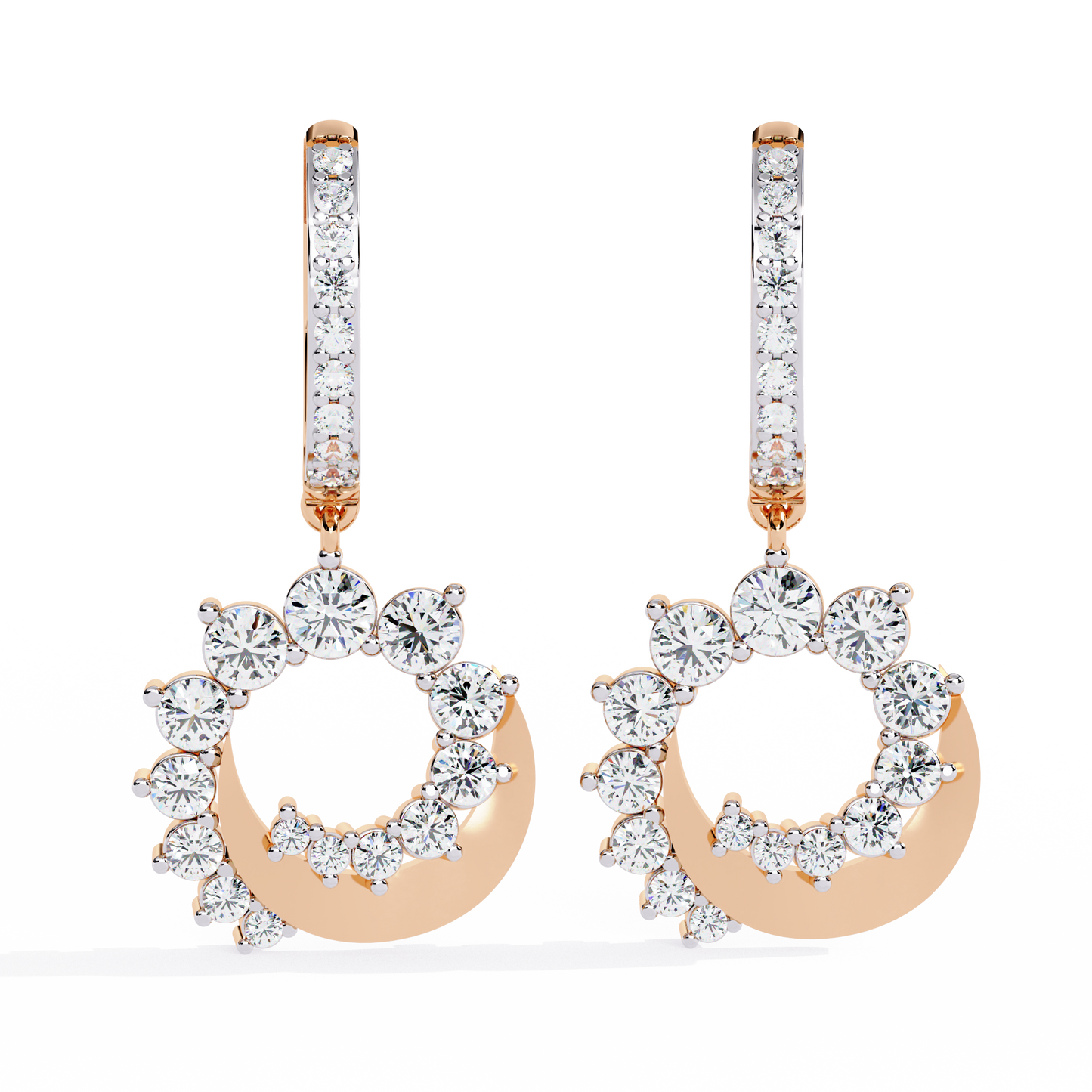 Aurielle Crescent Halo Earrings