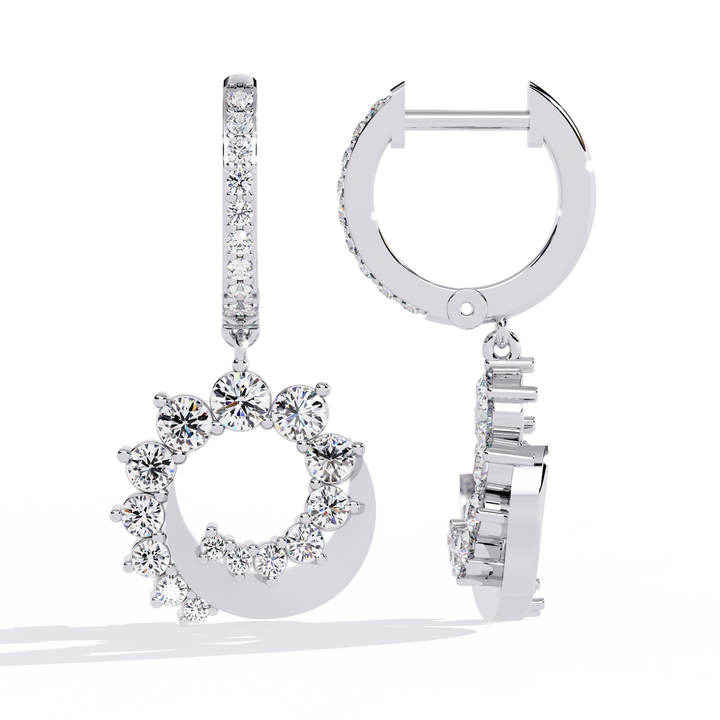 Aurielle Crescent Halo Earrings