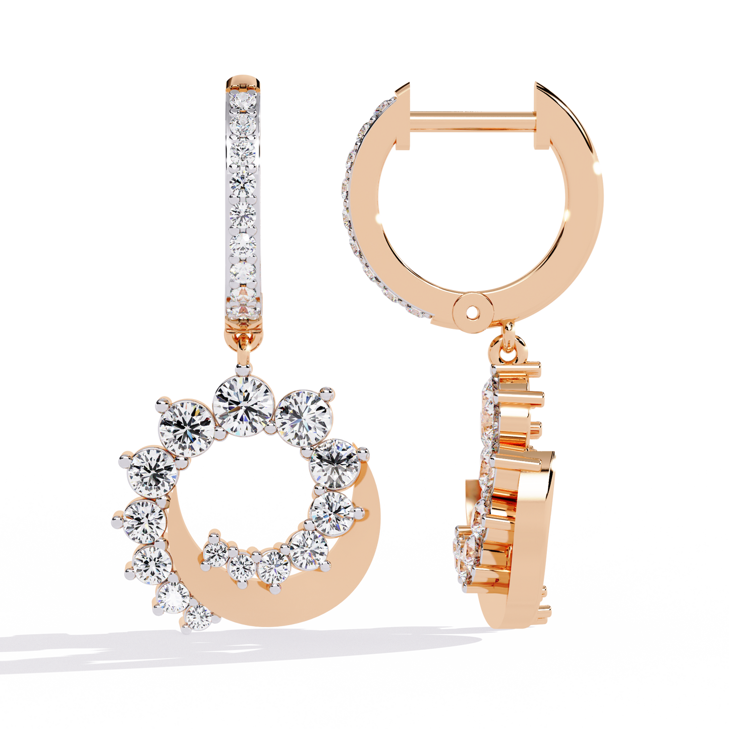 Aurielle Crescent Halo Earrings
