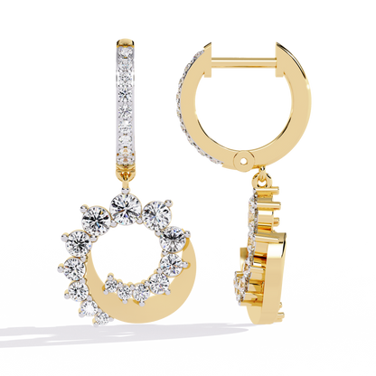Aurielle Crescent Halo Earrings