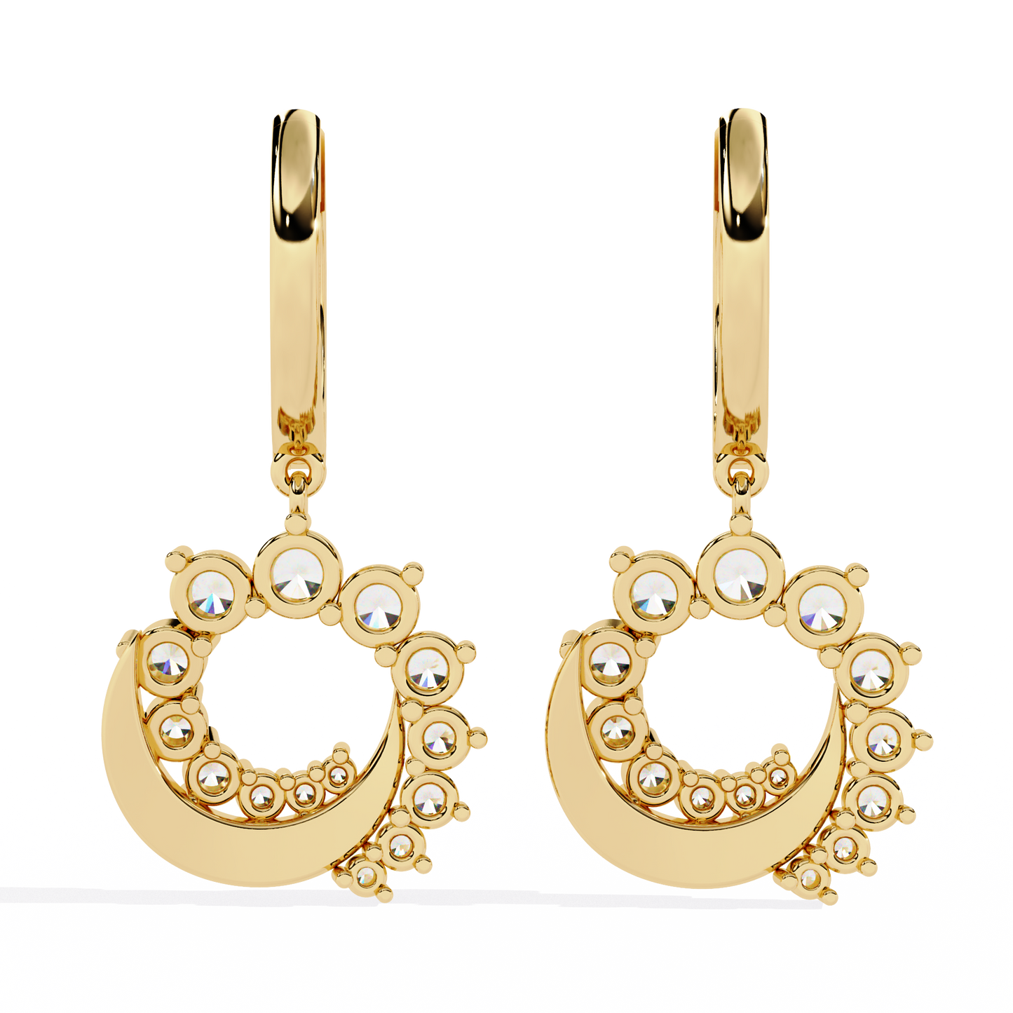 Aurielle Crescent Halo Earrings