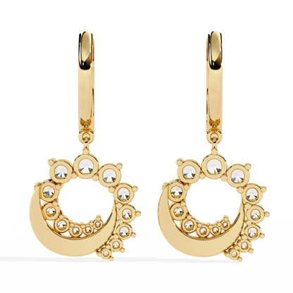 Aurielle Crescent Halo Earrings
