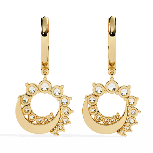 Aurielle Crescent Halo Earrings