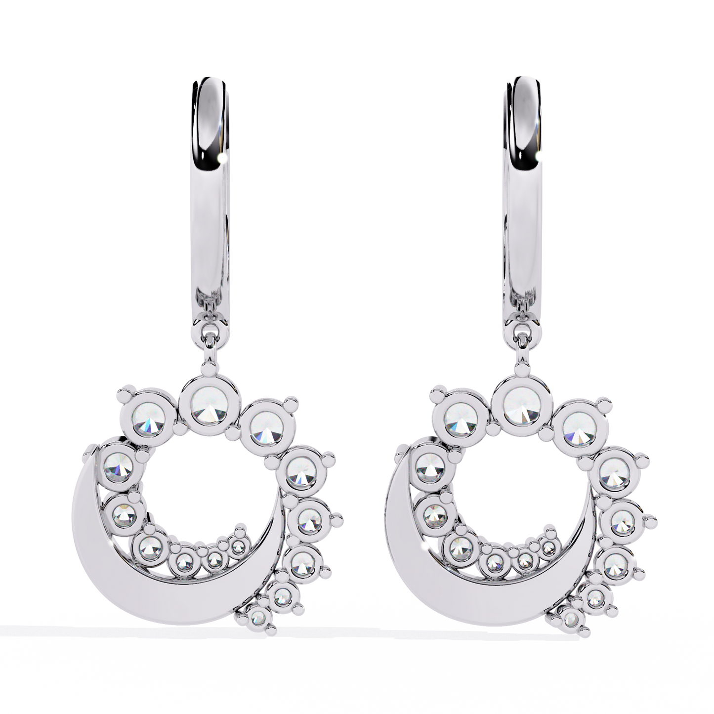 Aurielle Crescent Halo Earrings