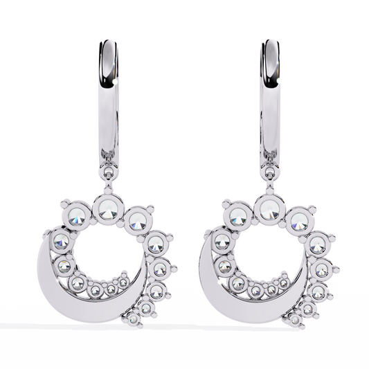 Aurielle Crescent Halo Earrings