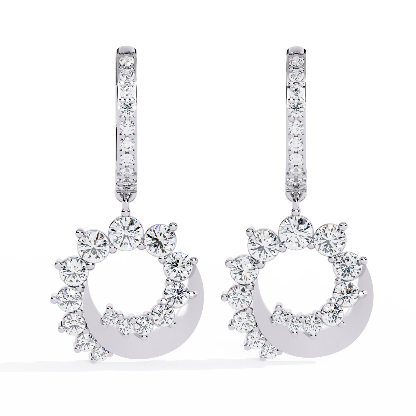Aurielle Crescent Halo Earrings