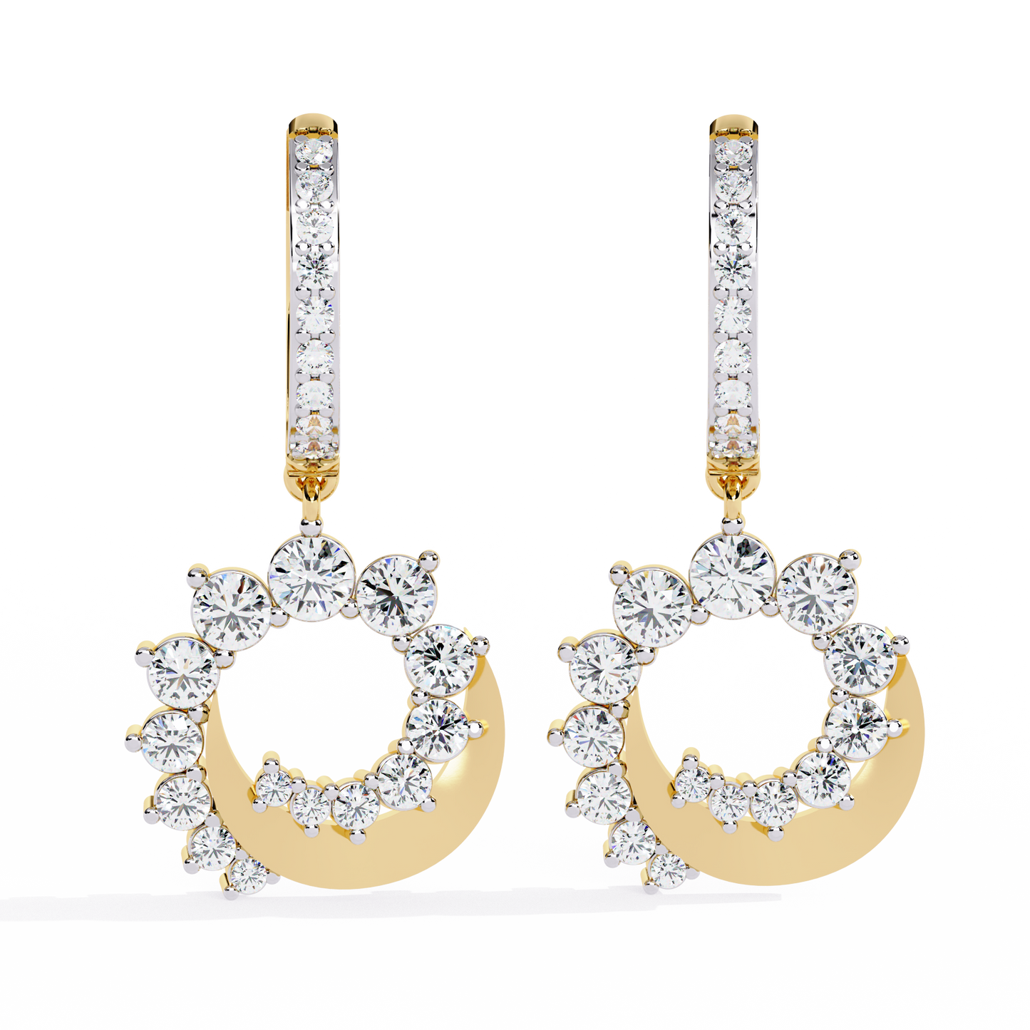 Aurielle Crescent Halo Earrings