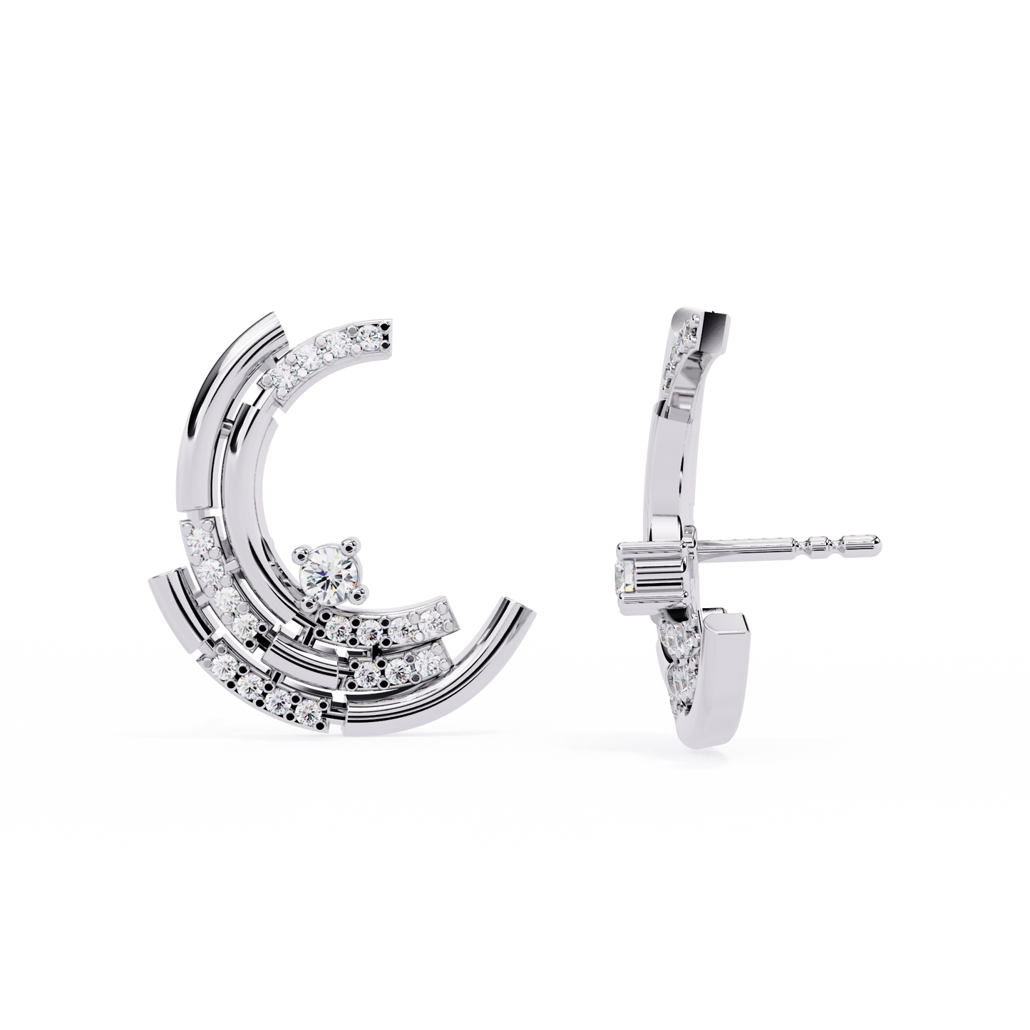 Orbit Cascade Diamond Hoop Earrings
