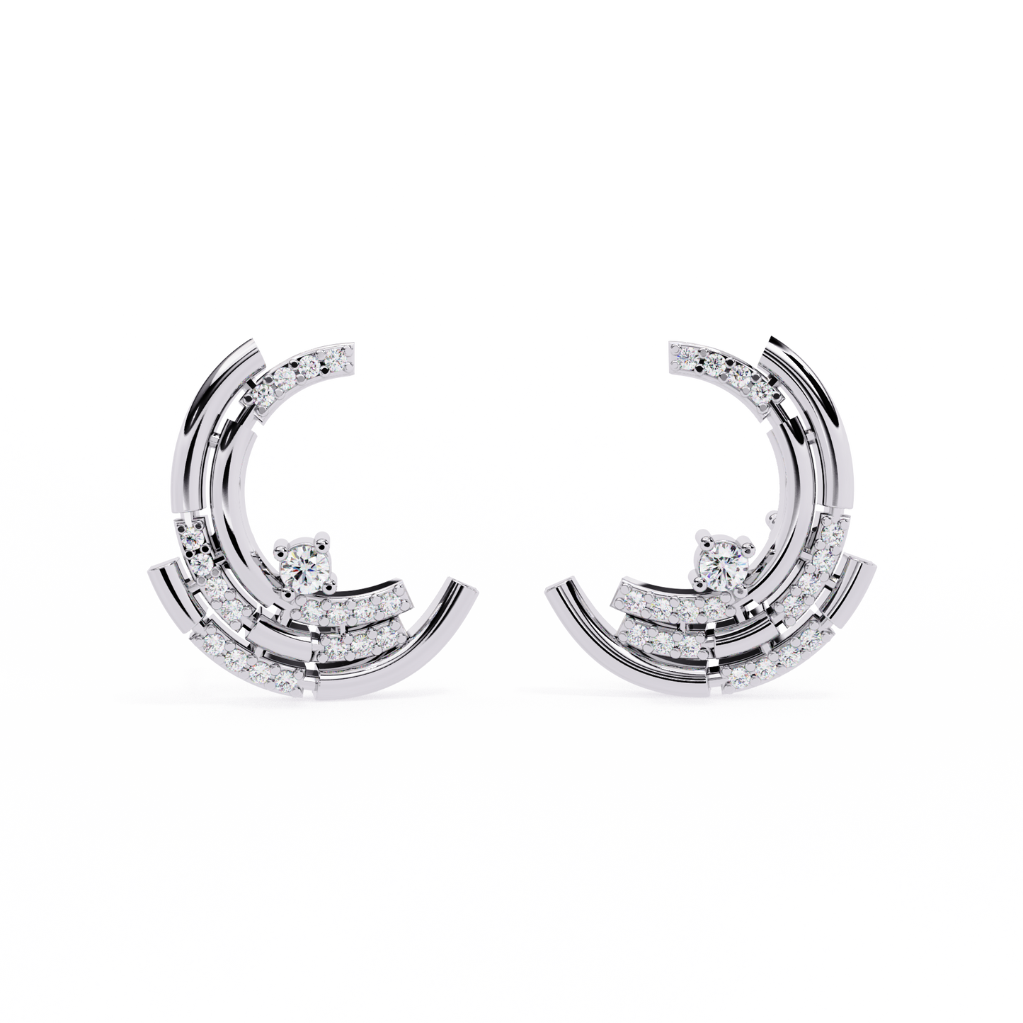 Orbit Cascade Diamond Hoop Earrings