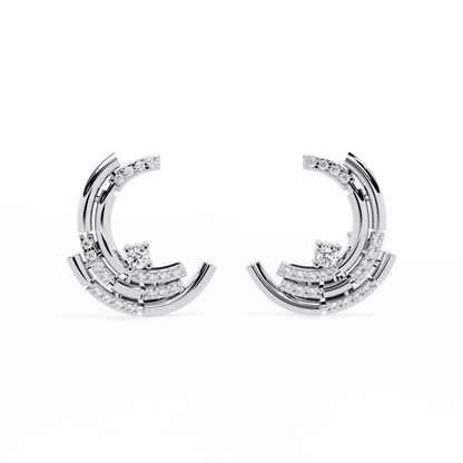 Orbit Cascade Diamond Hoop Earrings
