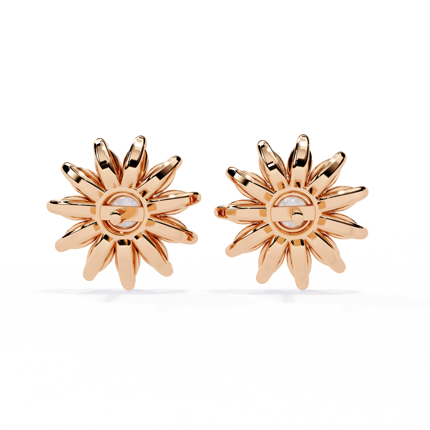 Elysia Floral Diamond Stud Earrings