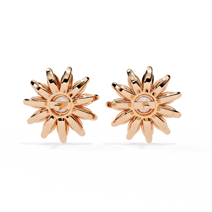 Elysia Floral Diamond Stud Earrings