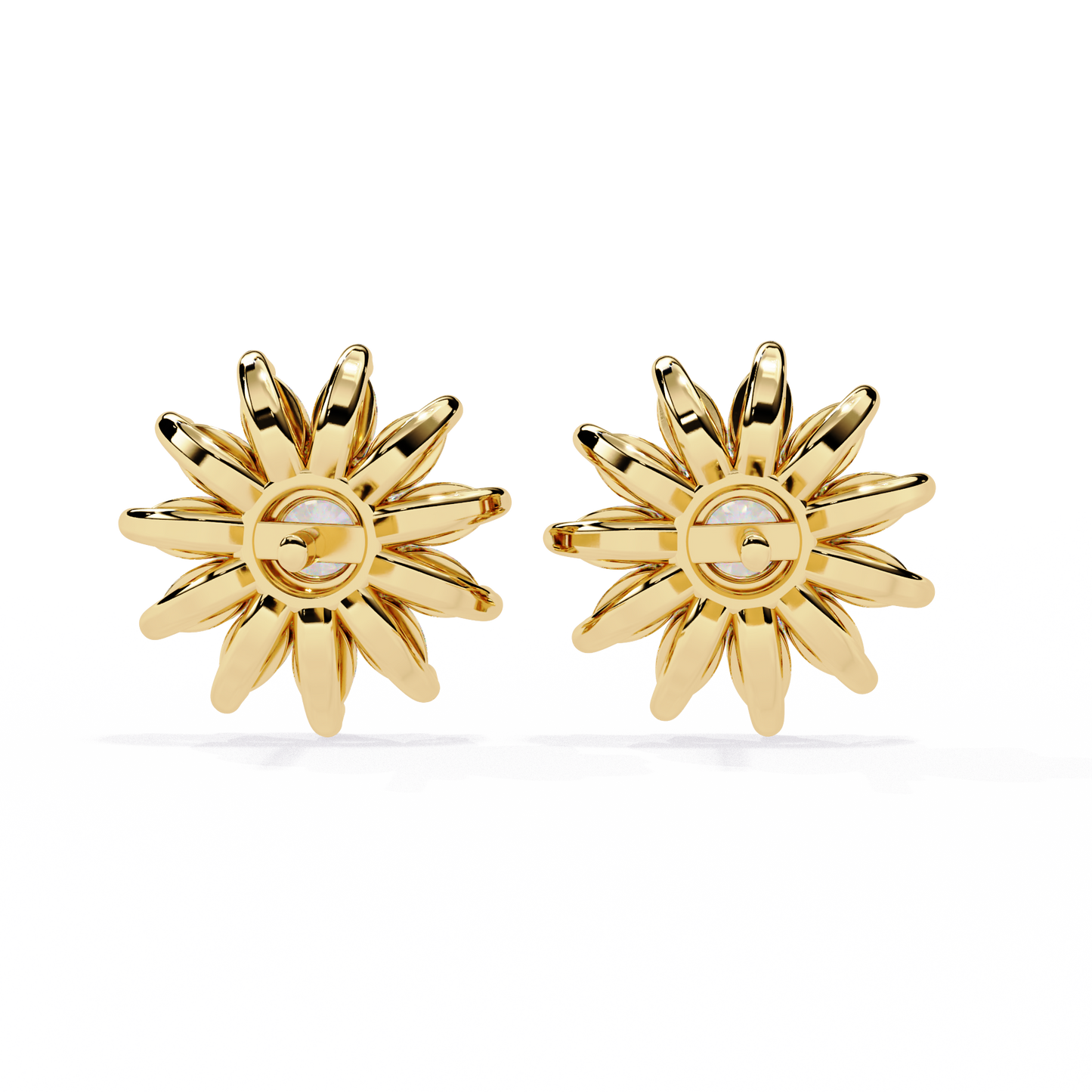Elysia Floral Diamond Stud Earrings