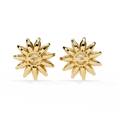 Elysia Floral Diamond Stud Earrings