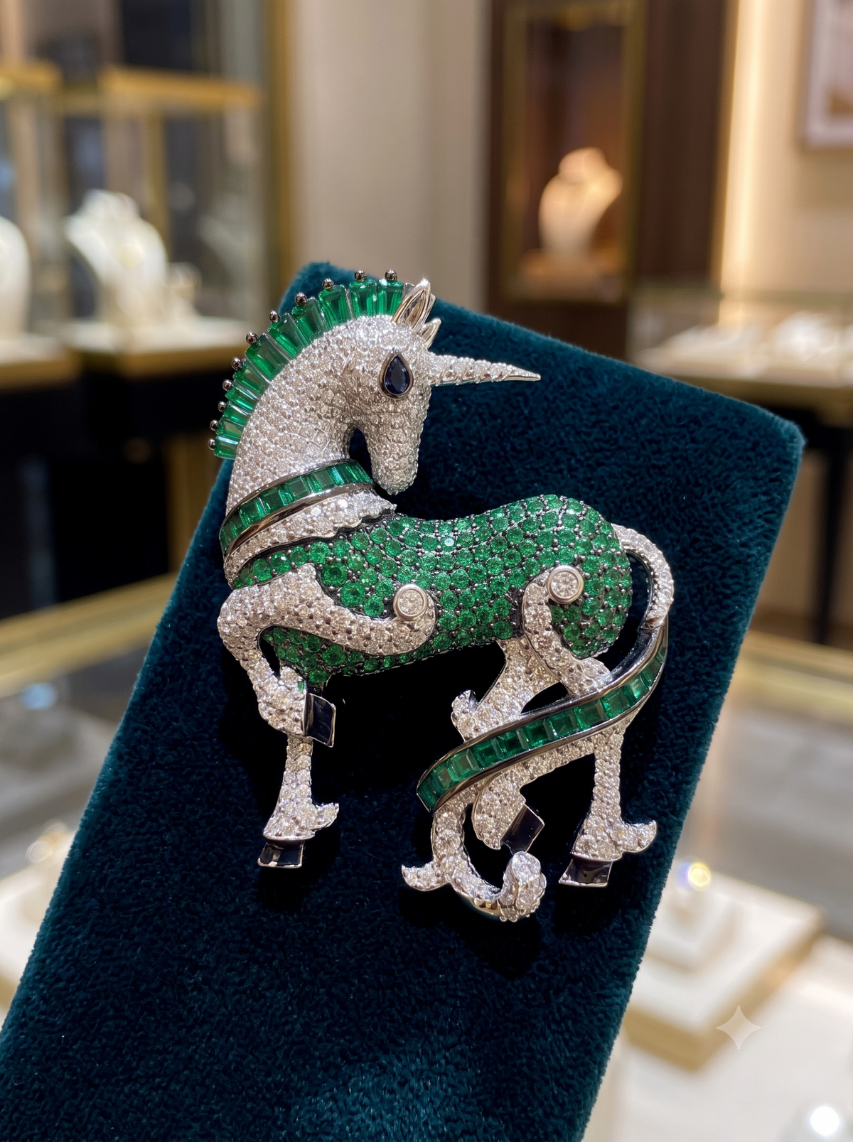 Emerald Majesty – Twin Stallion Brooch