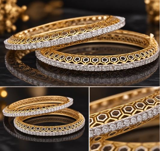 hexagon design tikli setting bangle