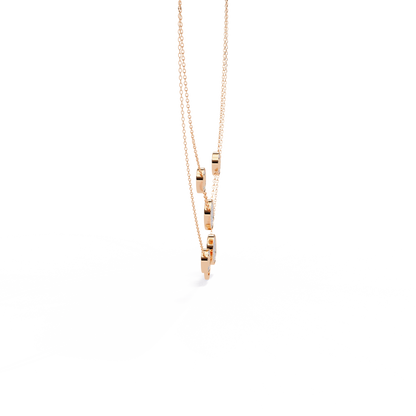 Layered Pavé Disc Drop Necklace