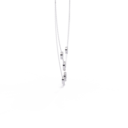 Layered Pavé Disc Drop Necklace