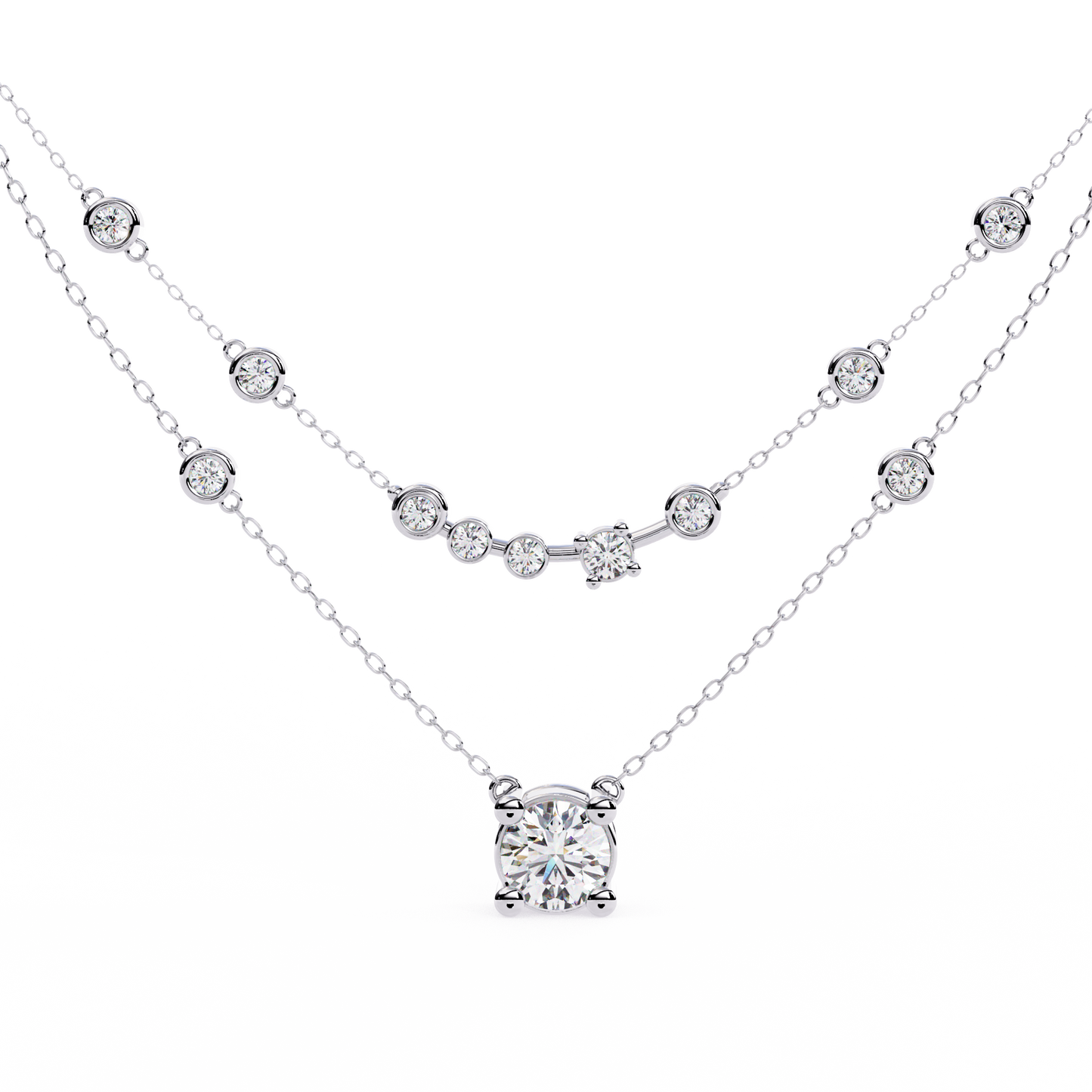 Eternal Radiance Layered Diamond Necklace