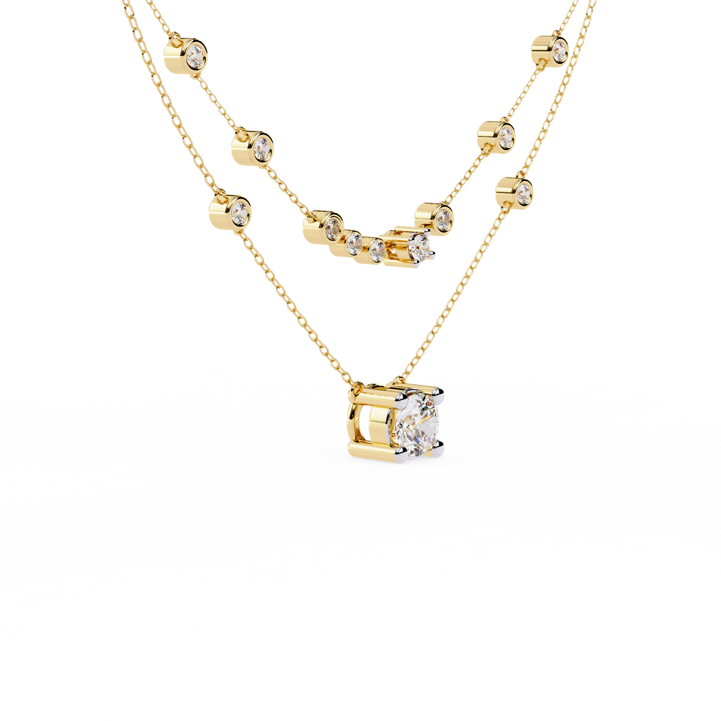 Eternal Radiance Layered Diamond Necklace