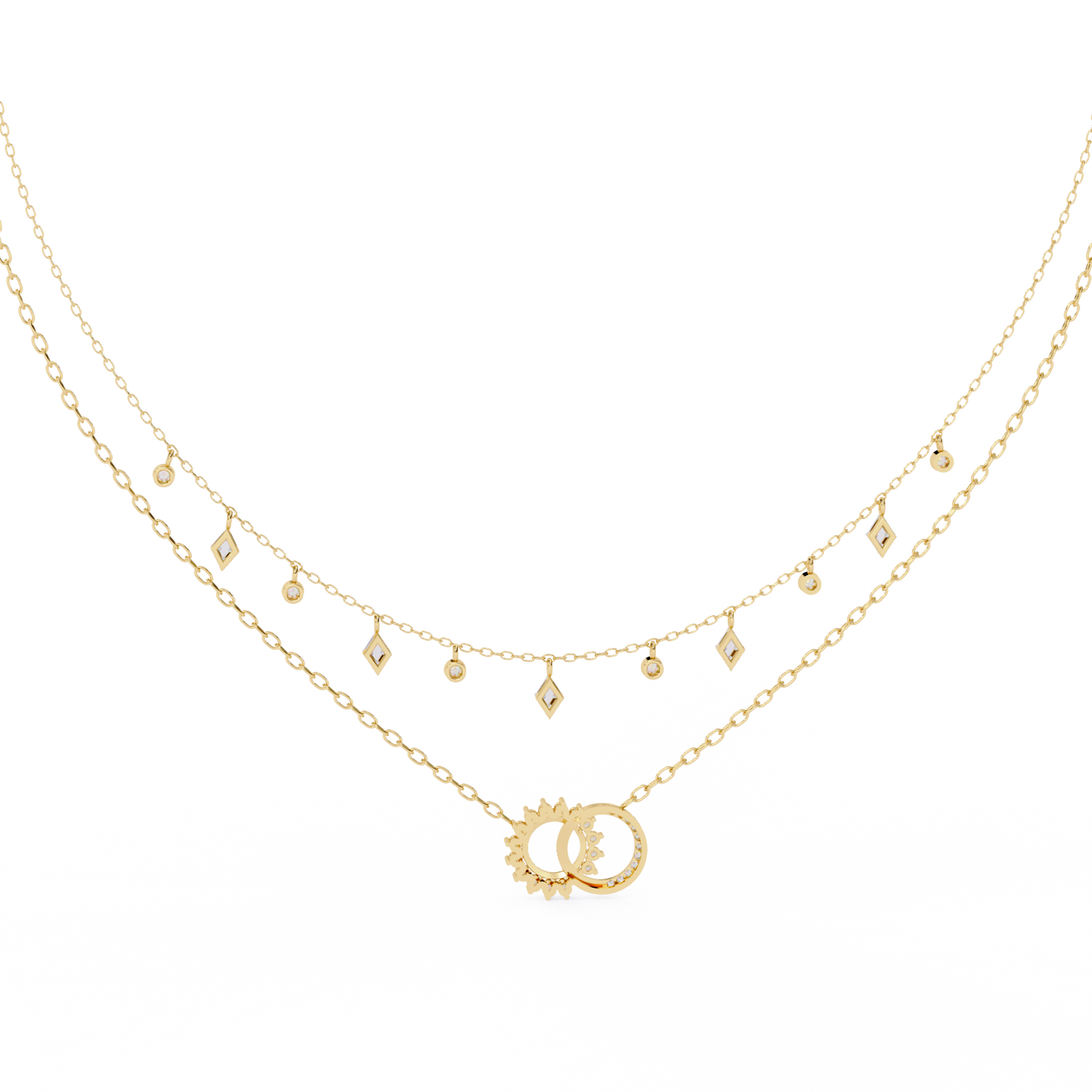Eternal Orbit Diamond Layered Necklace