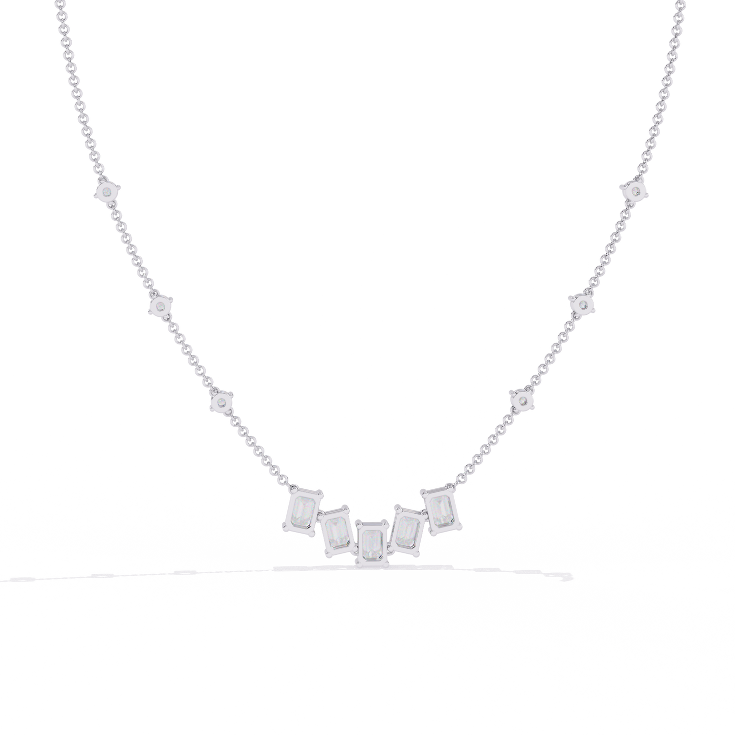 Celeste Baguette Cascade Necklace