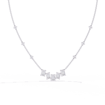 Celeste Baguette Cascade Necklace