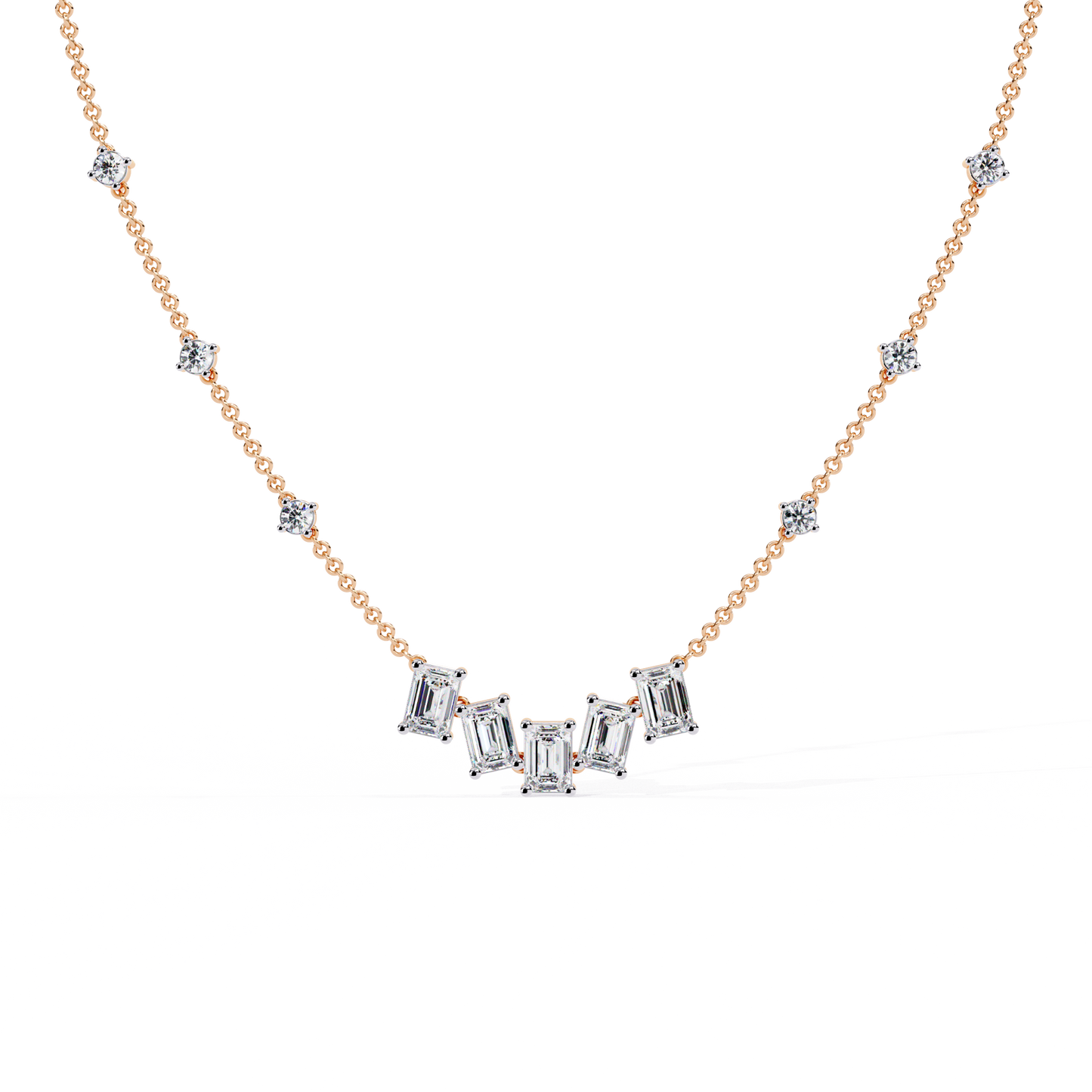 Celeste Baguette Cascade Necklace
