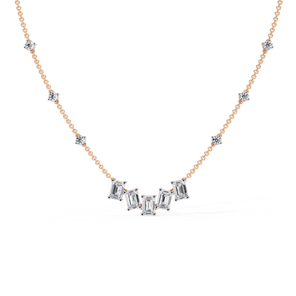 Celeste Baguette Cascade Necklace