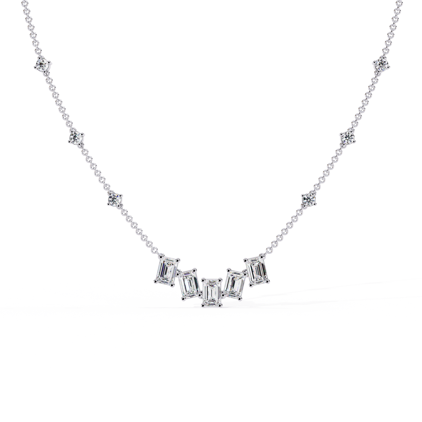 Celeste Baguette Cascade Necklace