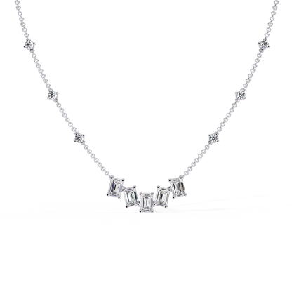 Celeste Baguette Cascade Necklace