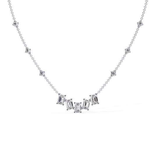 Celeste Baguette Cascade Necklace