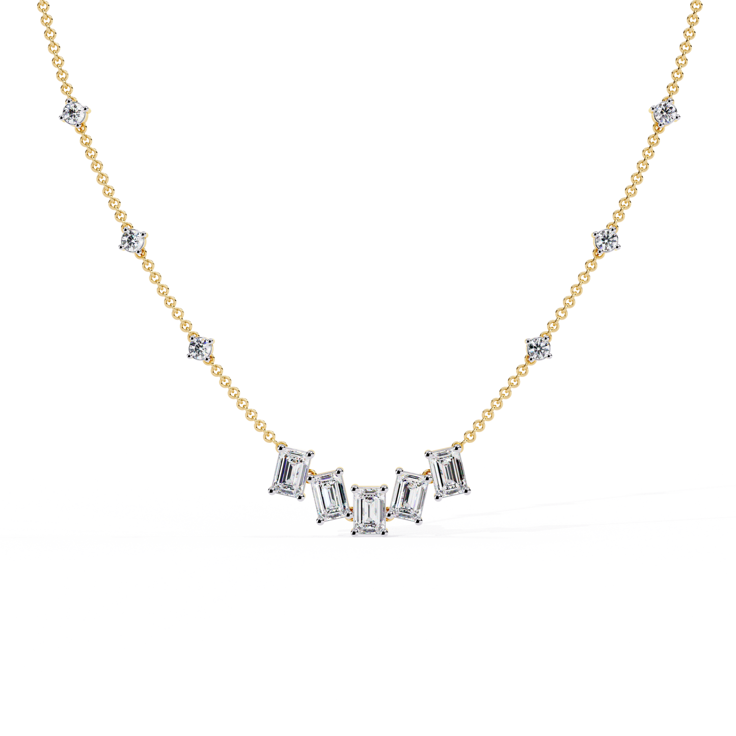 Celeste Baguette Cascade Necklace