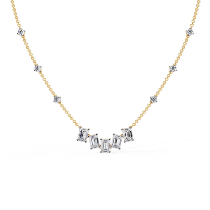 Celeste Baguette Cascade Necklace