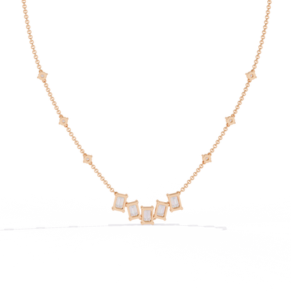 Celeste Baguette Cascade Necklace