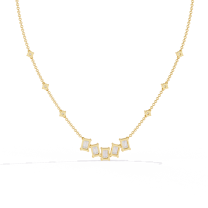 Celeste Baguette Cascade Necklace