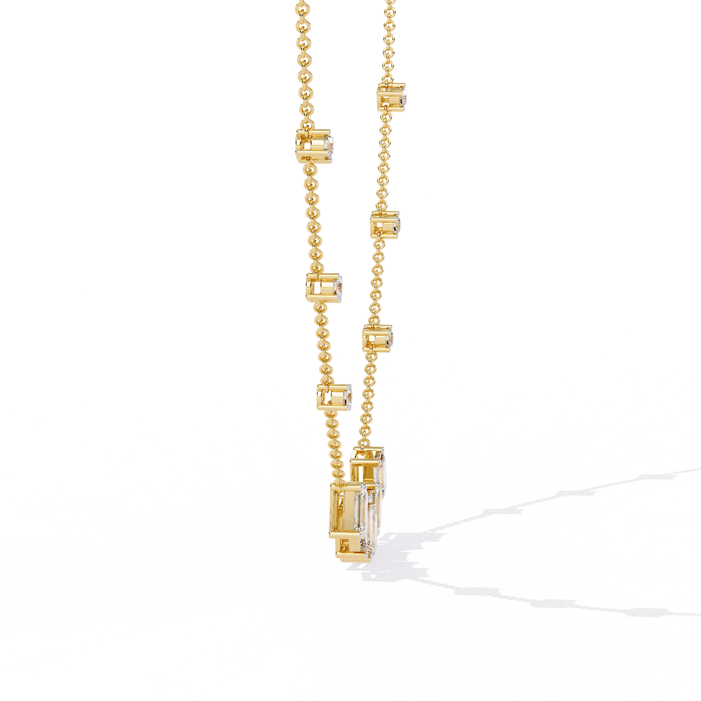 Celeste Baguette Cascade Necklace
