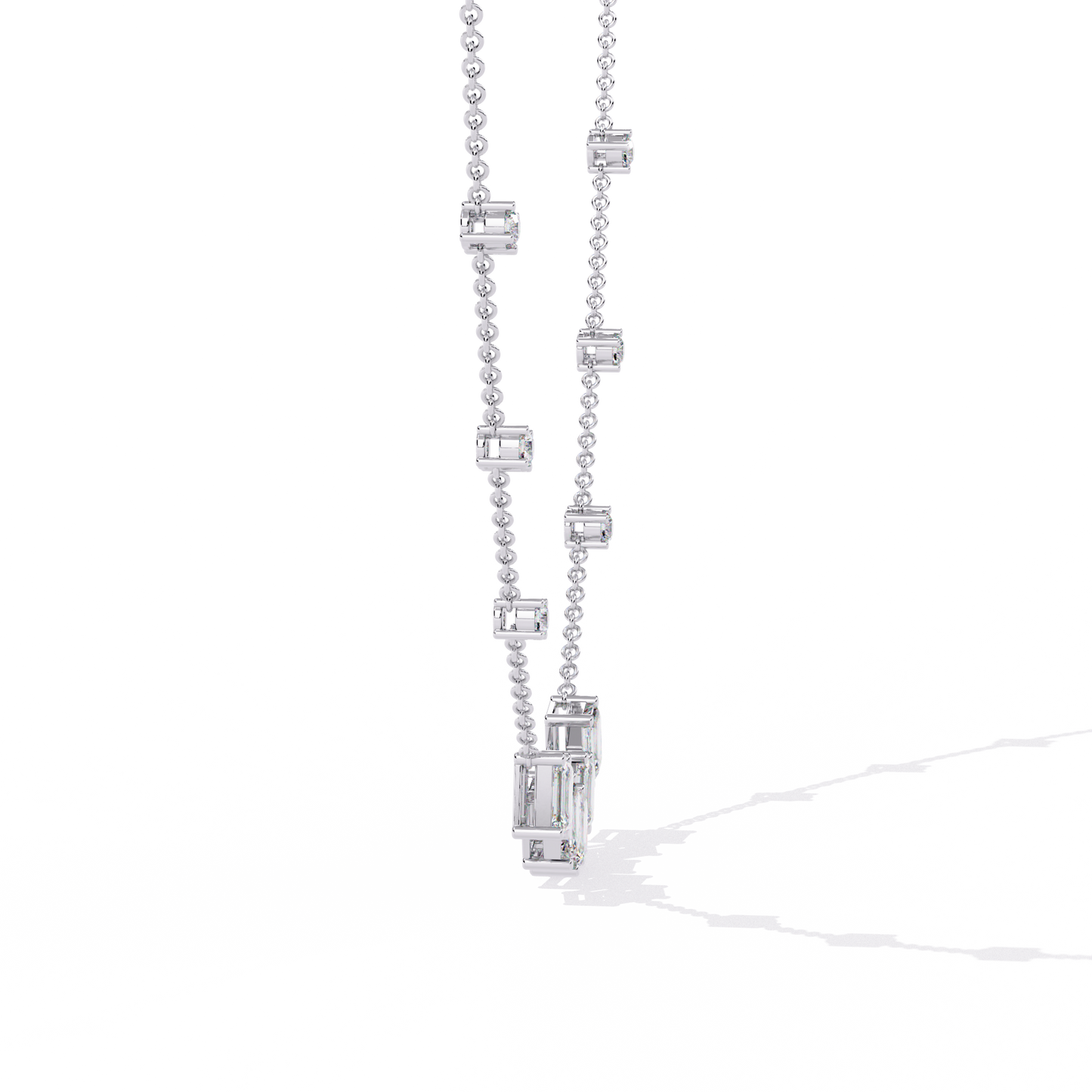 Celeste Baguette Cascade Necklace