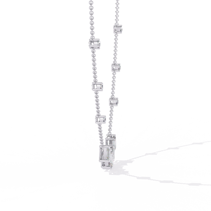 Celeste Baguette Cascade Necklace